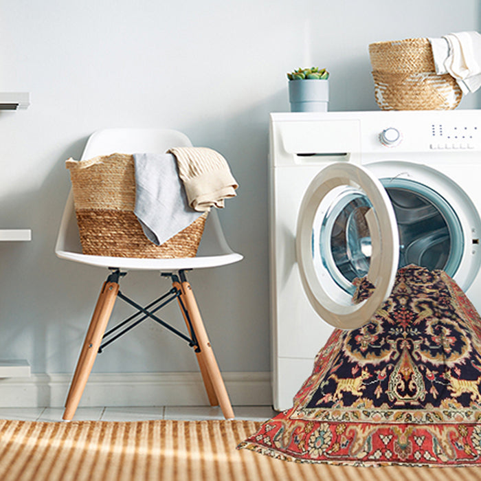 Machine Washable Traditional Sandy Brown Rug in a Washing Machine, wshtr3910