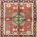 Square Traditional Fire Brick Red Persian Rug, tr3911
