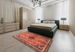 Traditional Sunrise Orange Persian Rug in a Bedroom, tr3914