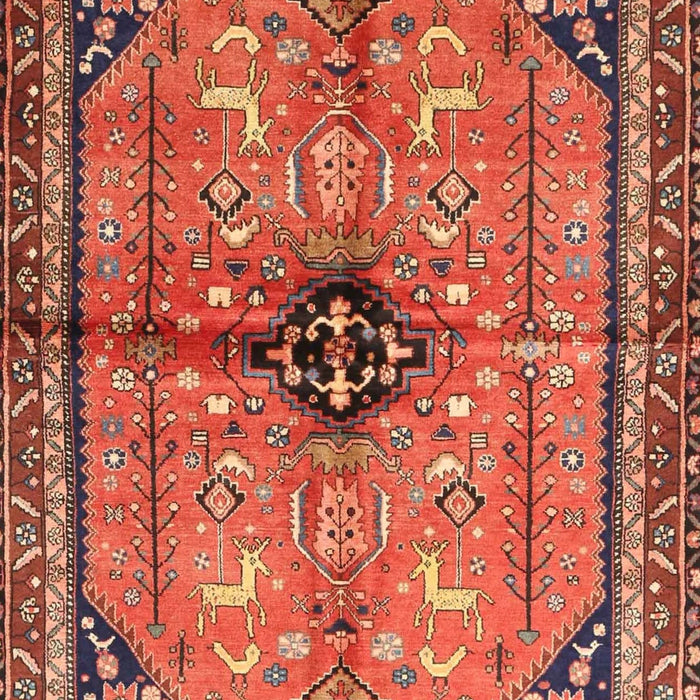 Machine Washable Traditional Sunrise Orange Rug, wshtr3914