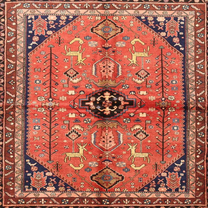 Square Traditional Sunrise Orange Persian Rug, tr3914