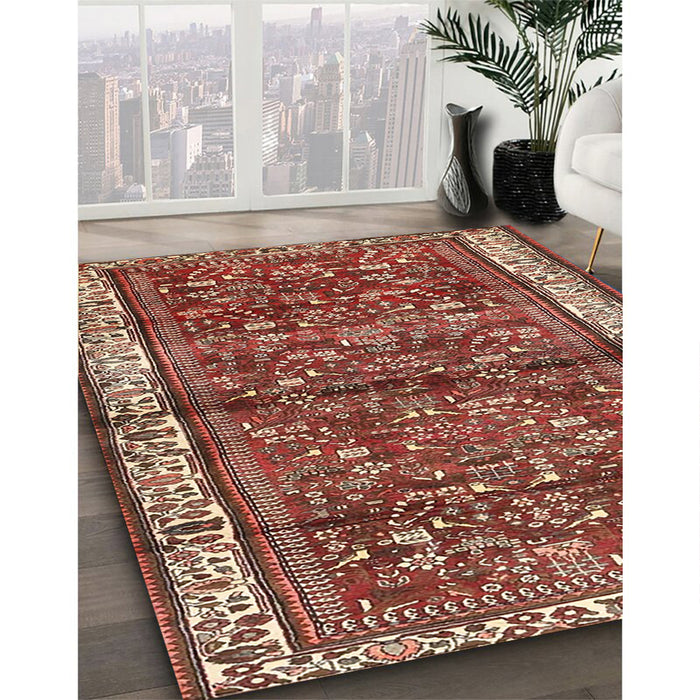 Traditional Red Persian Rug in Family Room, tr3917