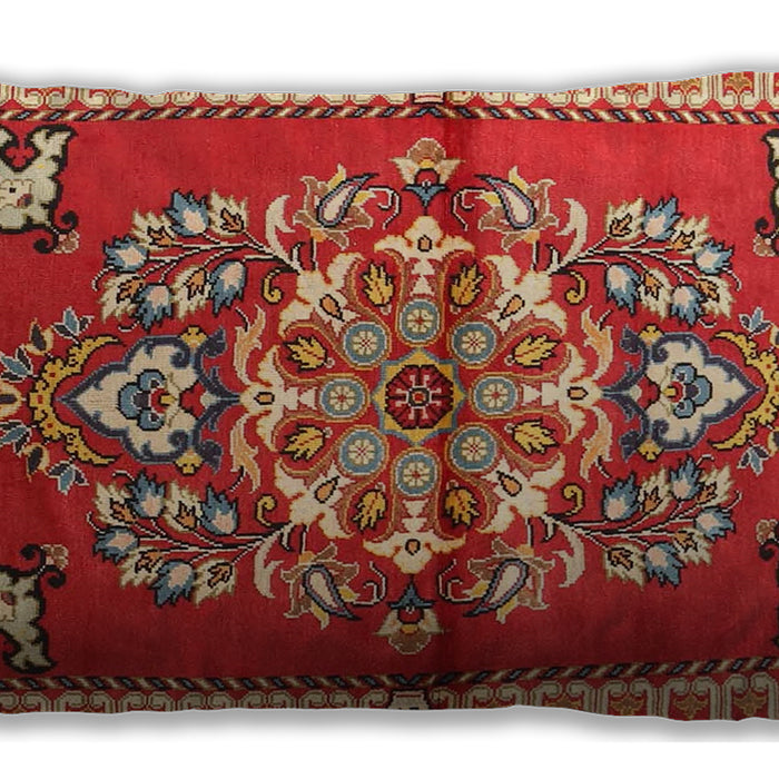 Traditional Classic Rectangular Red Lumbar Throw Pillow, 13 inch by 19 inch, lbtr3918