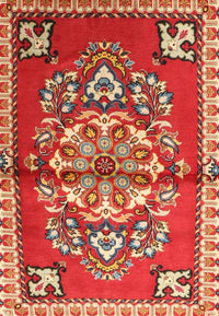 Machine Washable Traditional Red Rug, wshtr3918