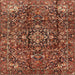 Square Traditional Saffron Red Persian Rug, tr3919