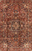 Machine Washable Traditional Saffron Red Rug, wshtr3919