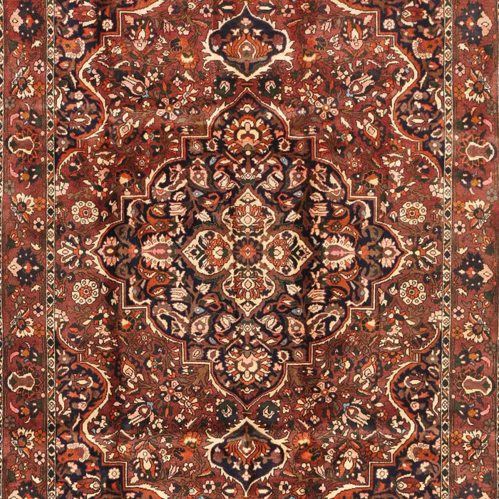 Machine Washable Traditional Saffron Red Rug, wshtr3919