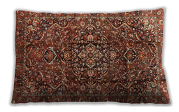 Traditional Classic Rectangular Saffron Red Lumbar Throw Pillow, 13 inch by 19 inch, lbtr3919