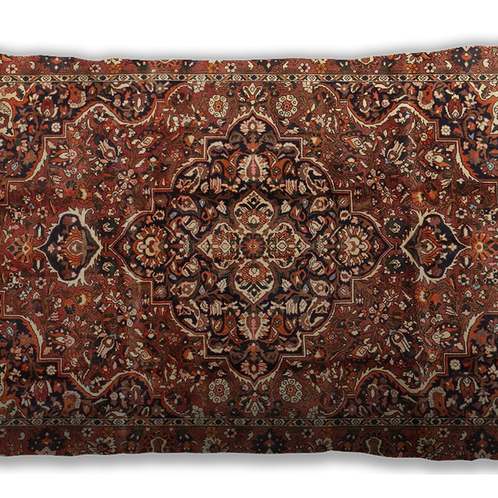 Traditional Classic Rectangular Saffron Red Lumbar Throw Pillow, 13 inch by 19 inch, lbtr3919