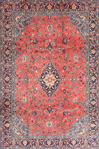 Machine Washable Traditional Brown Red Rug, wshtr3920