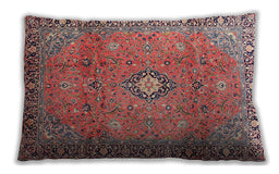 Traditional Classic Rectangular Brown Red Lumbar Throw Pillow, 13 inch by 19 inch, lbtr3920