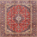 Square Traditional Fire Brick Red Persian Rug, tr3922