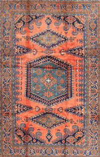 Machine Washable Traditional Chestnut Brown Rug, wshtr3923