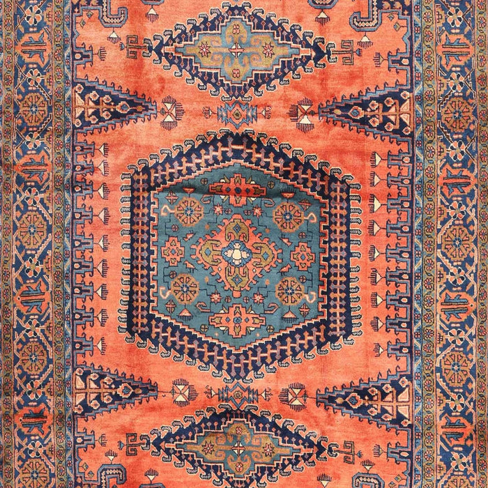 Machine Washable Traditional Chestnut Brown Rug, wshtr3923