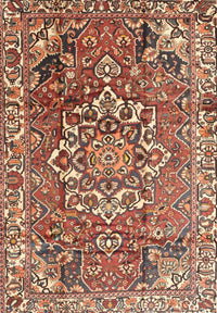 Machine Washable Traditional Brown Red Rug, wshtr3924