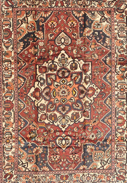 Machine Washable Traditional Brown Red Rug, wshtr3924
