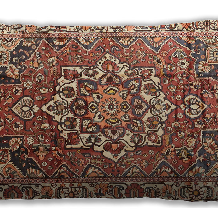 Traditional Classic Rectangular Brown Red Lumbar Throw Pillow, 13 inch by 19 inch, lbtr3924