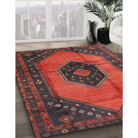 Traditional Chestnut Brown Medallion Rug, tr3925