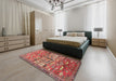 Traditional Sunrise Orange Animal Rug in a Bedroom, tr3927