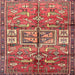 Square Traditional Sunrise Orange Animal Rug, tr3927