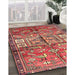 Traditional Sunrise Orange Animal Rug in Family Room, tr3927