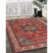 Traditional Orange Salmon Pink Persian Rug in Family Room, tr3928