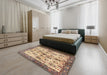 Traditional Sienna Brown Animal Rug in a Bedroom, tr3929