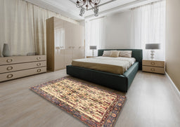 Traditional Sienna Brown Animal Rug in a Bedroom, tr3929