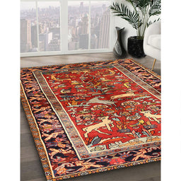 Traditional Red Animal Rug in Family Room, tr392