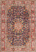 Machine Washable Traditional Brown Red Rug, wshtr3932