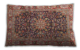 Traditional Classic Rectangular Brown Red Lumbar Throw Pillow, 13 inch by 19 inch, lbtr3932