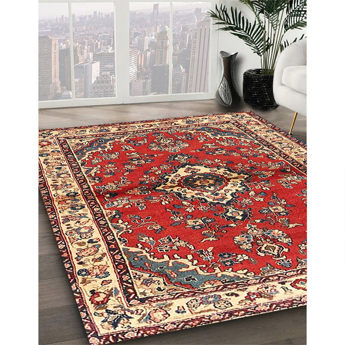 Traditional Red Persian Rug in Family Room, tr3934