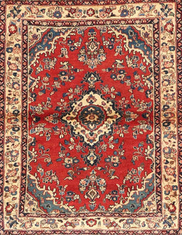 Machine Washable Traditional Tomato Red Rug, wshtr3934