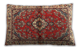 Traditional Classic Rectangular Tomato Red Lumbar Throw Pillow, 13 inch by 19 inch, lbtr3934