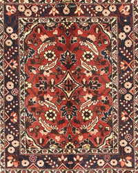 Machine Washable Traditional Saffron Red Rug, wshtr3935