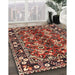 Traditional Saffron Red Persian Rug in Family Room, tr3935