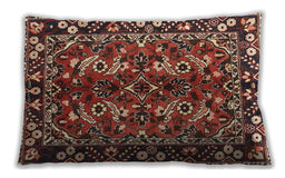 Traditional Classic Rectangular Saffron Red Lumbar Throw Pillow, 13 inch by 19 inch, lbtr3935