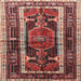 Round Machine Washable Traditional Saffron Red Rug, wshtr3937