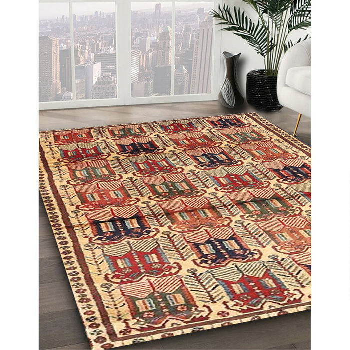Machine Washable Traditional Sandy Brown Rug in a Family Room, wshtr3938