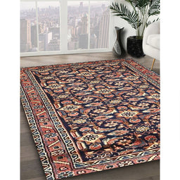Traditional Bakers Brown Persian Rug in Family Room, tr3939
