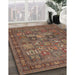 Traditional Orange Brown Persian Rug in Family Room, tr393