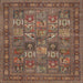 Square Traditional Orange Brown Persian Rug, tr393