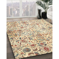 Traditional Khaki Gold Persian Rug, tr3940