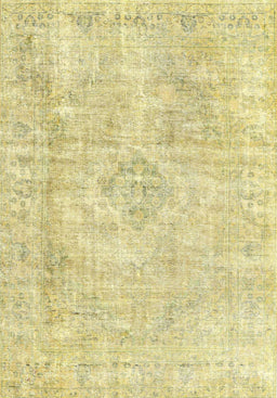 Machine Washable Traditional Metallic Gold Rug, wshtr3941