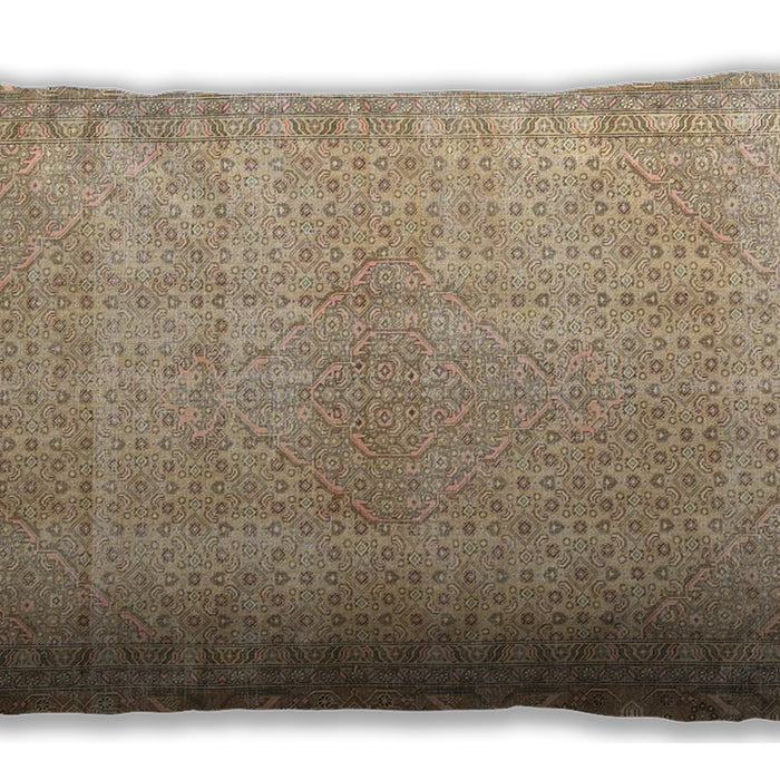Traditional Classic Rectangular Orange Brown Lumbar Throw Pillow, 13 inch by 19 inch, lbtr3943