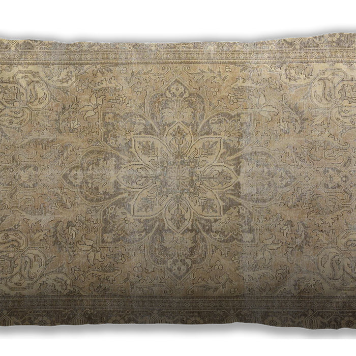 Traditional Classic Rectangular Brown Lumbar Throw Pillow, 13 inch by 19 inch, lbtr3944