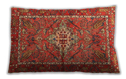 Traditional Classic Rectangular Red Lumbar Throw Pillow, 13 inch by 19 inch, lbtr3945
