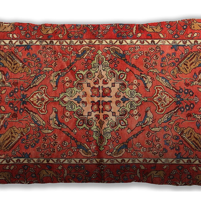 Traditional Classic Rectangular Red Lumbar Throw Pillow, 13 inch by 19 inch, lbtr3945