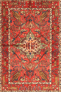 Machine Washable Traditional Red Rug, wshtr3945