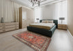 Traditional Light Copper Gold Persian Rug in a Bedroom, tr3947